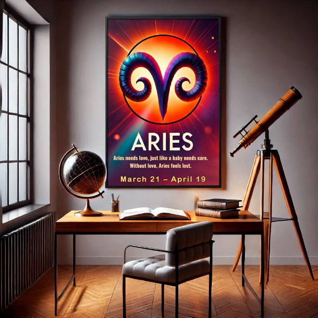 Lebhafte Aries Zodiac Sign Poster (Von Creator hochgeladen)