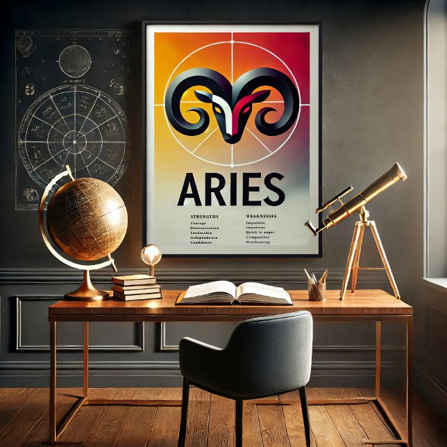 Lebhafte Aries Zodiac Sign Poster (Von Creator hochgeladen)