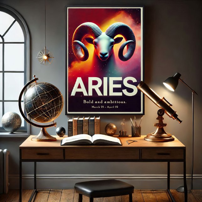 Lebhafte Aries Zodiac Sign Poster (Von Creator hochgeladen)