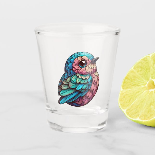 Lebhafte Atmosphäre Schnapsglas (Vorderseite)