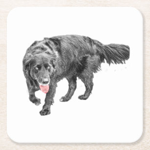 Lebhafte Augen, Rote Zunge Rechteckiger Pappuntersetzer