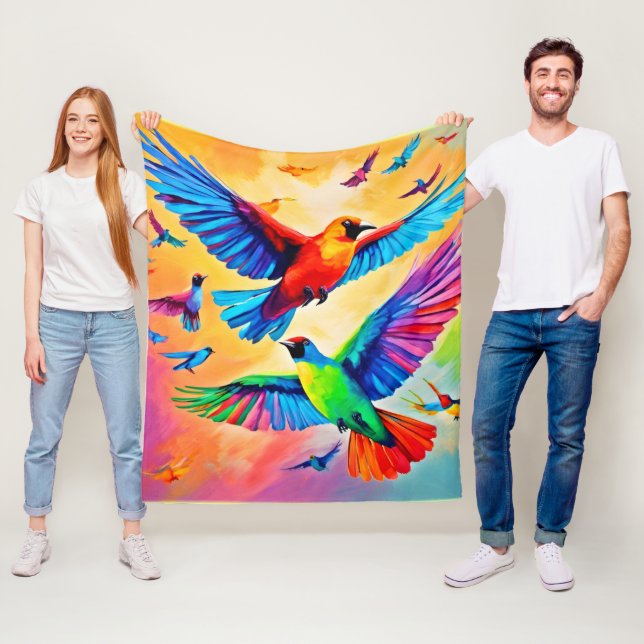 Lebhafte Avianische Malerei Fleecedecke (Beispiel)