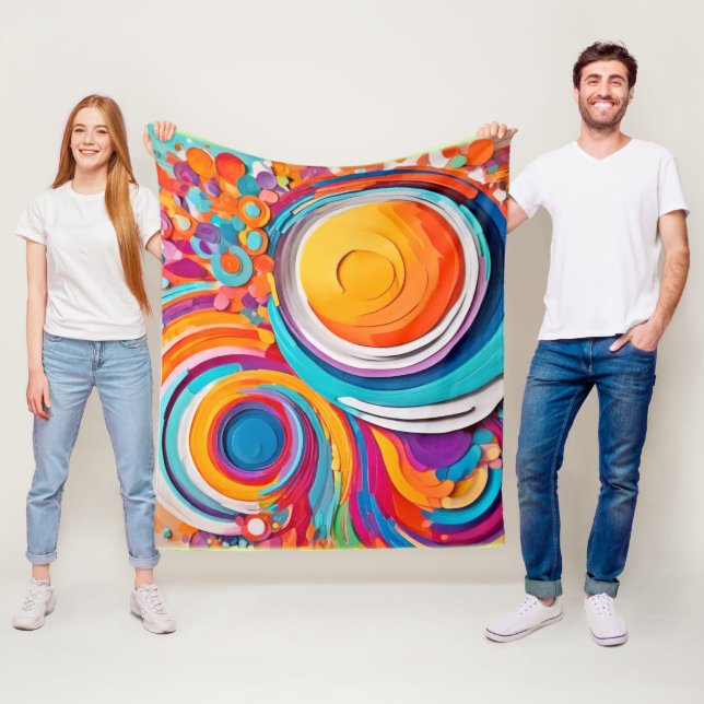 Lebhafte Badaist Art Colors Fleecedecke (Beispiel)