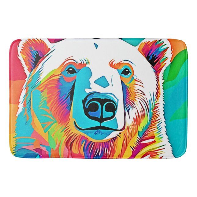 Lebhafte Bärenköpfe Badematte (Vorderseite)