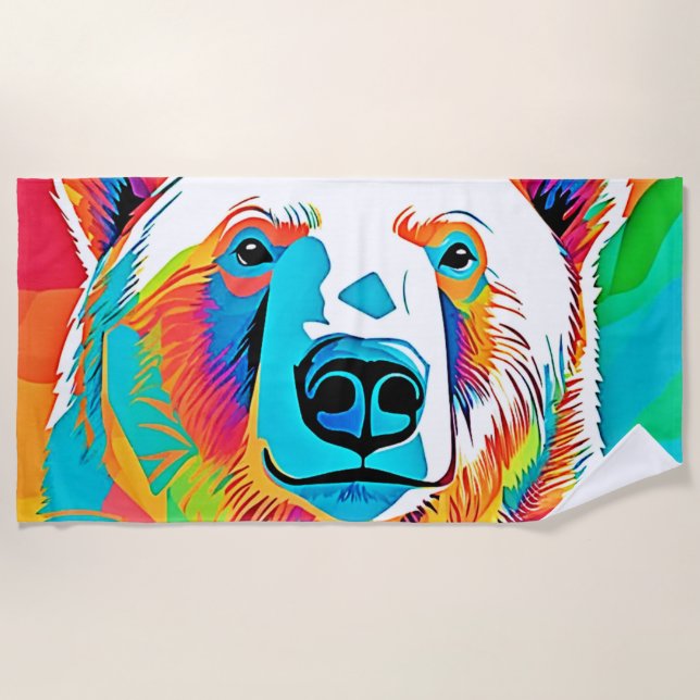 Lebhafte Bärenköpfe Strandtuch (Vorderseite)