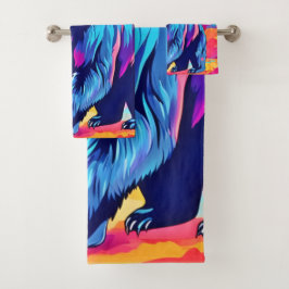 Lebhafte Bärenkunst Badhandtuch Set