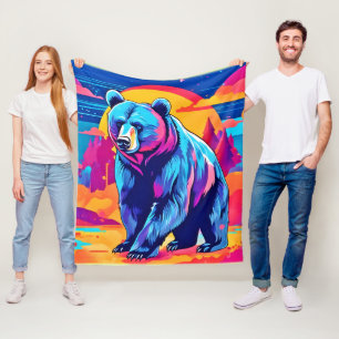 Lebhafte Bärenkunst Fleecedecke