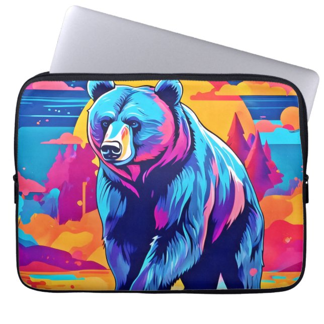 Lebhafte Bärenkunst Laptopschutzhülle (Vorderseite)