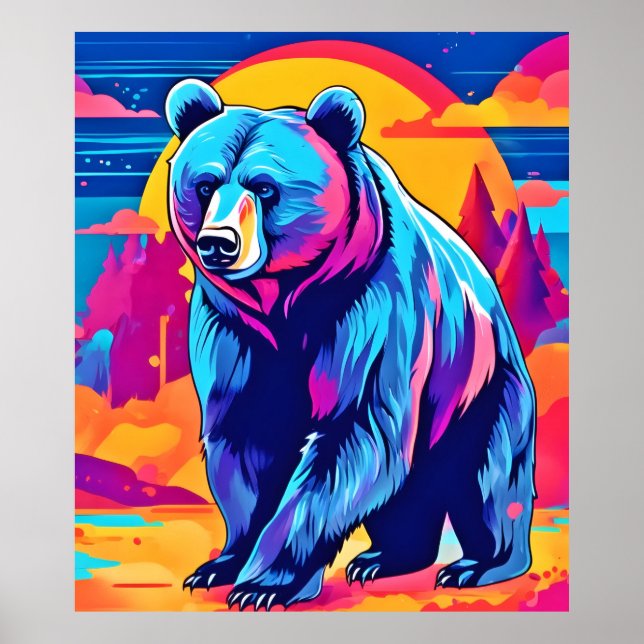 Lebhafte Bärenkunst Poster (Vorne)
