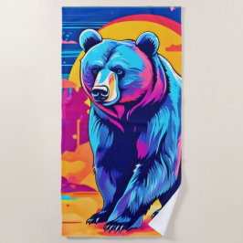 Lebhafte Bärenkunst Strandtuch