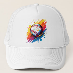 Lebhafte Baseball-Träume: Watercolor Magic Truckerkappe