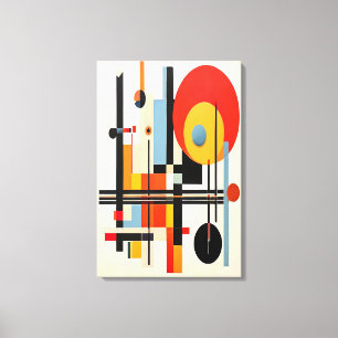 Lebhafte Bauhaus-Inspirierte geometrische Abstrakt Leinwanddruck