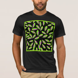 Lebhafte Blätter Muster T-Shirt