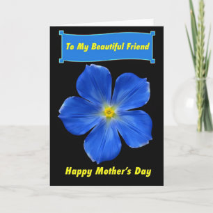 Lebhafte Blaue Blüten Mütter Karte