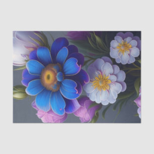 Lebhafte blaue, Lila Fantasy Garden Blume Seidenpapier