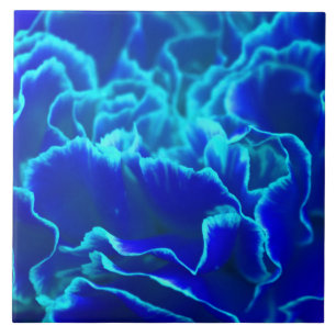 Lebhafte blaue und Aquamarine Carnation-Blume Fliese