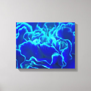 Lebhafte blaue und Aquamarine Carnation-Blume Leinwanddruck