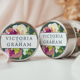 Lebhafte Bloom-Personalisierte Hochzeit Runder Aufkleber