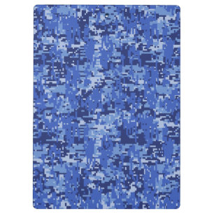 Lebhafte Blue Digital Camouflage Camouflage Textur Klemmbrett
