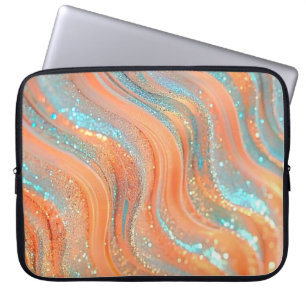 Lebhafte Blue & Orange Galaxy Design Laptop Bag Laptopschutzhülle