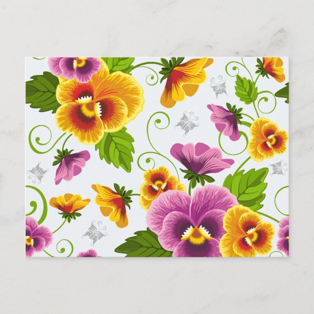 Lebhafte Blume der Pansie Postkarte (Vorderseite)