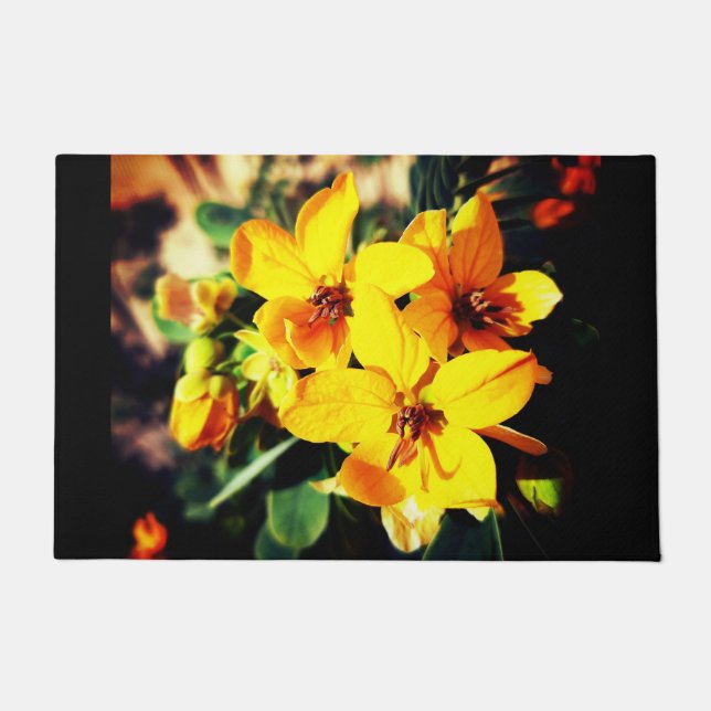 Lebhafte Blume Fußmatte (Vorderseite)