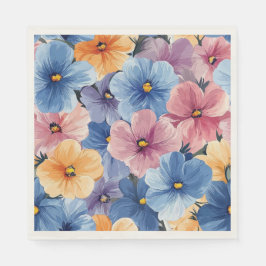 Lebhafte Blume Garten Pastel Seamless Art Serviette