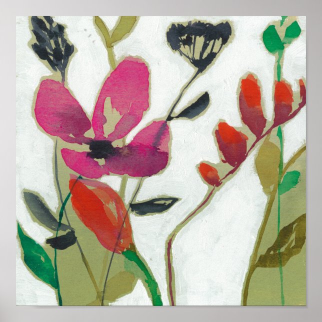 Lebhafte Blume I Poster (Vorne)