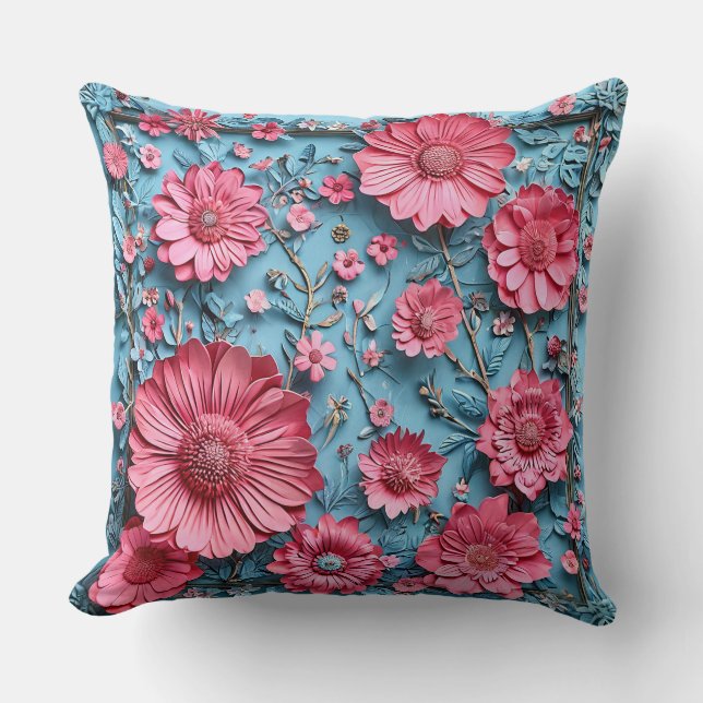 Lebhafte Blume im komplexen Design Kissen (Vorderseite)