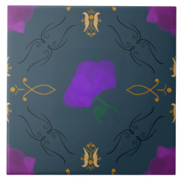 Lebhafte Blume im Lila - Wohngestaltung-Akzent-Zim Fliese