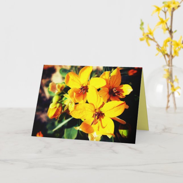 Lebhafte Blume Karte (Gelbe Blume)