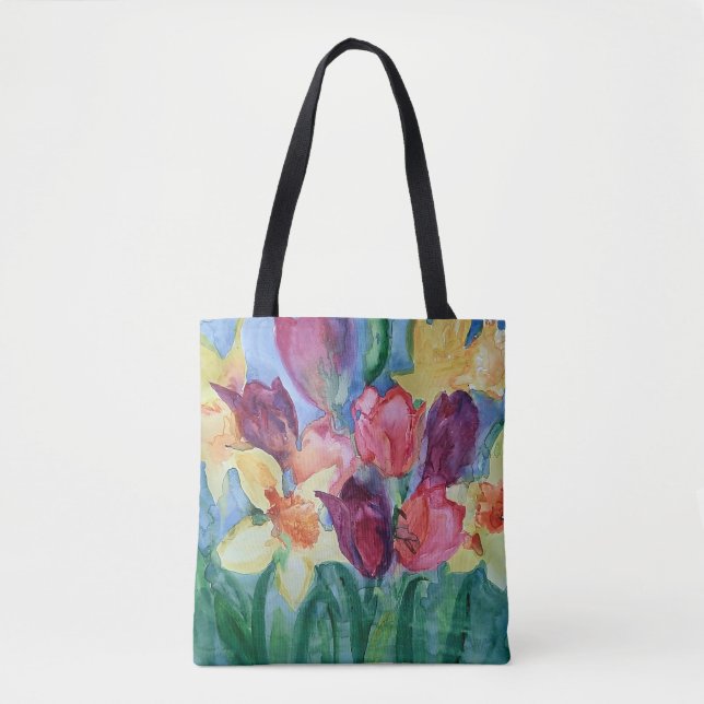 Lebhafte Blume-Malerei-Tasche (Vorderseite)