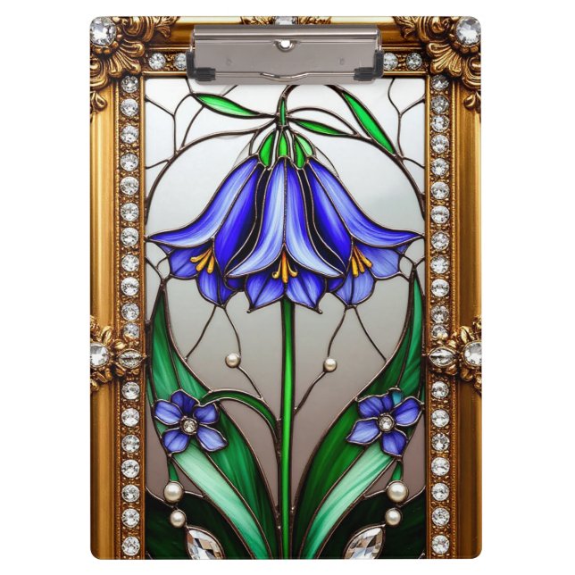 Lebhafte Blume Ornately Gerahmt Klemmbrett (Vorderseite)