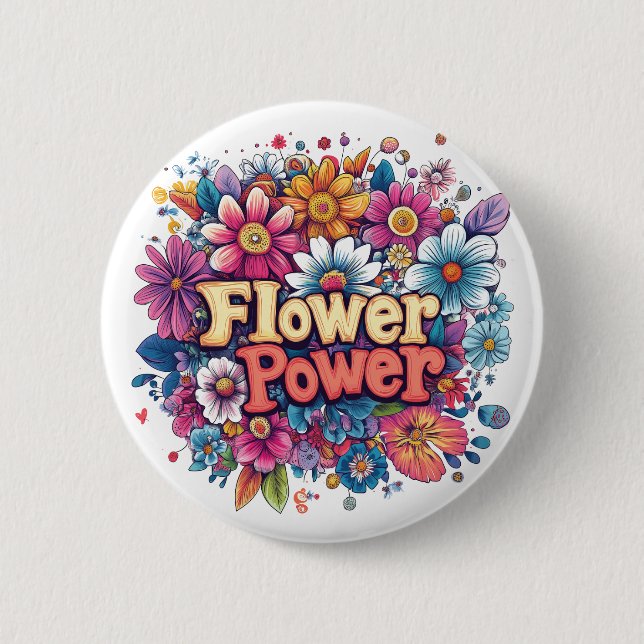 Lebhafte Blume Power Design mit farbenprächtigen B Button (Vorderseite)
