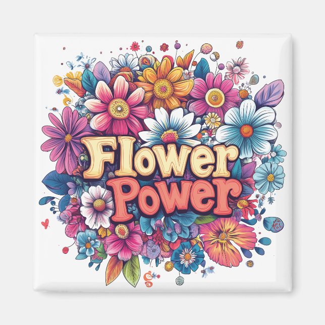 Lebhafte Blume Power Design mit farbenprächtigen B Magnet (Vorne)