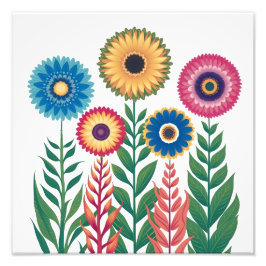 Lebhafte Blumenästhetik: farbenfrohe Blume Fotodruck