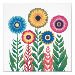 Lebhafte Blumenästhetik: farbenfrohe Blume Fotodruck