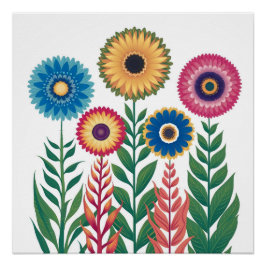 Lebhafte Blumenästhetik: farbenfrohe Blume Poster