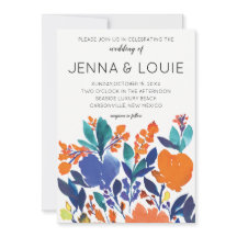 Lebhafte Blumenblüte Einladung zur Hochzeit