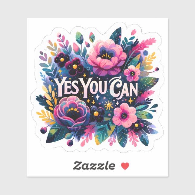 Lebhafte Blumenfeier Aufkleber (Blatt)