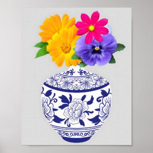 Lebhafte Blumenharmonie Poster