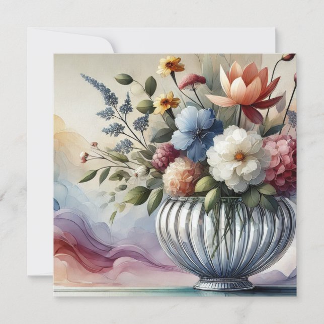Lebhafte Blumenharmonie zum Geburtstag (Vorderseite)