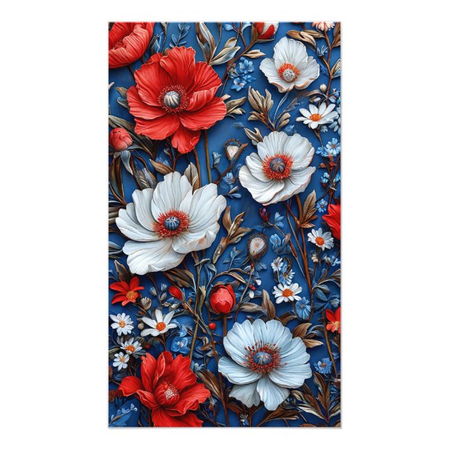 Lebhafte Blumenkunst Fotodruck (Vorne)