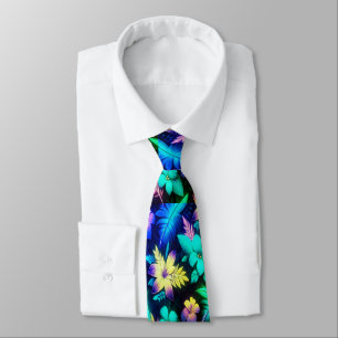 Lebhafte Blumenmuster in Neon Hues Krawatte