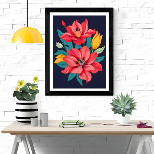 Lebhafte Blumenträume - Ein Atemberaubendes Kunstw Fotodruck