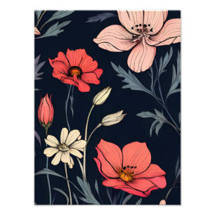 Lebhafte Blumenträume Fotodruck