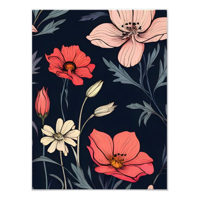 Lebhafte Blumenträume Fotodruck (Vorne)
