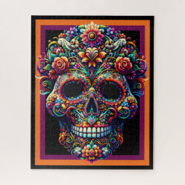 Lebhafte Blumenzuckerkunst Puzzle