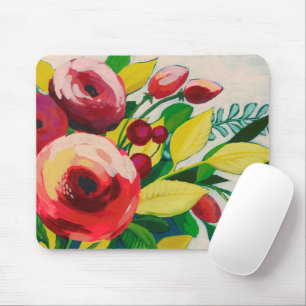 Lebhafte Blüten Mousepad