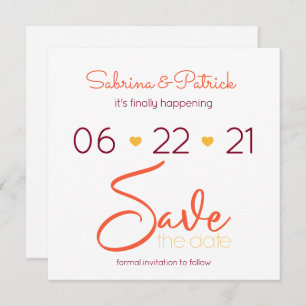 Lebhafte BOHO Toskana Burgundy Coral Save the Date Einladung